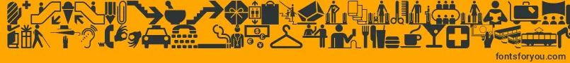 Glyphyxonenf-Schriftart – Schwarze Schriften auf orangefarbenem Hintergrund