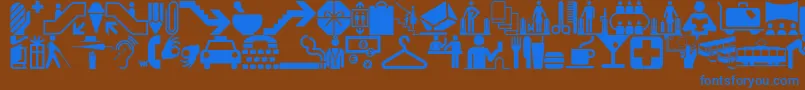 Czcionka Glyphyxonenf – niebieskie czcionki na brązowym tle