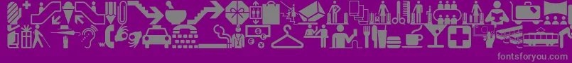 Fonte Glyphyxonenf – fontes cinzas em um fundo violeta