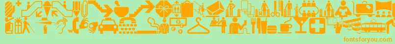 Glyphyxonenf Font – Orange Fonts on Green Background