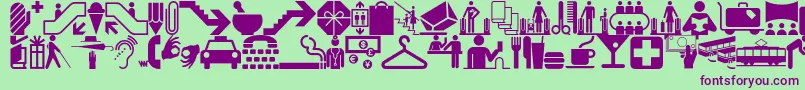 Glyphyxonenf Font – Purple Fonts on Green Background