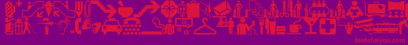 Czcionka Glyphyxonenf – czerwone czcionki na fioletowym tle
