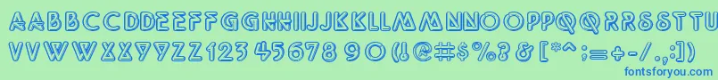 Czcionka Neon2 – niebieskie czcionki na zielonym tle