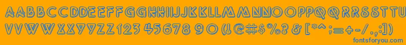 Neon2 Font – Blue Fonts on Orange Background