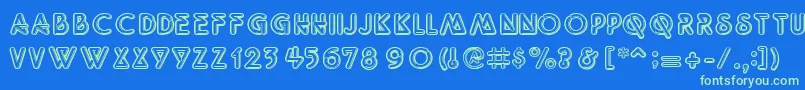 Neon2 Font – Green Fonts on Blue Background