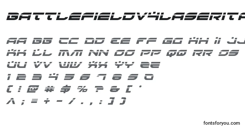 Battlefieldv4laserital Font – alphabet, numbers, special characters