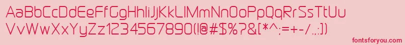 DraftwerkRegular Font – Red Fonts on Pink Background