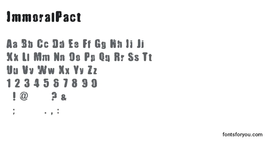 Шрифт ImmoralPact – алфавит, цифры, специальные символы