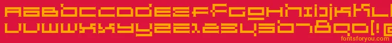 フォントGride – 赤い背景にオレンジの文字