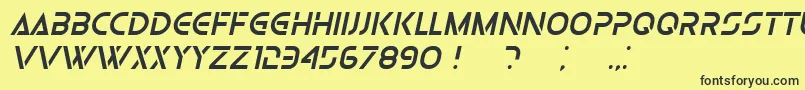 OlgaItalic-fontti – mustat fontit keltaisella taustalla