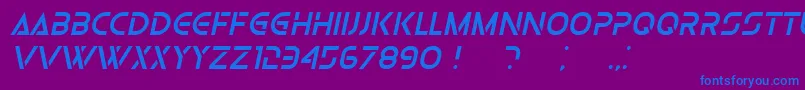 OlgaItalic Font – Blue Fonts on Purple Background