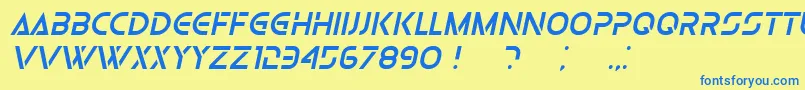 OlgaItalic-fontti – siniset fontit keltaisella taustalla