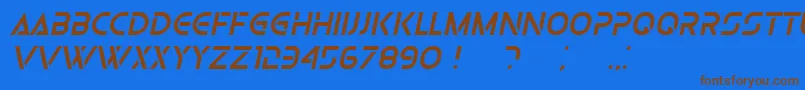 OlgaItalic Font – Brown Fonts on Blue Background