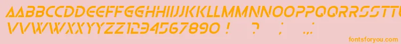 フォントOlgaItalic – オレンジの文字がピンクの背景にあります。