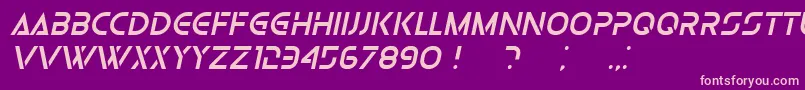 OlgaItalic-fontti – vaaleanpunaiset fontit violetilla taustalla