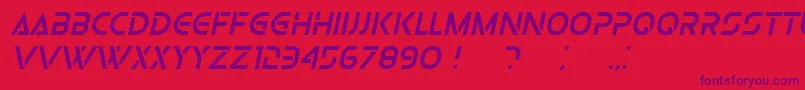 OlgaItalic-Schriftart – Violette Schriften auf rotem Hintergrund