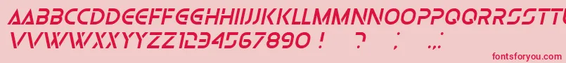 OlgaItalic-fontti – punaiset fontit vaaleanpunaisella taustalla