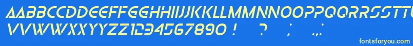OlgaItalic Font – Yellow Fonts on Blue Background