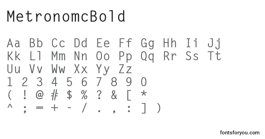 Шрифт MetronomcBold – алфавит, цифры, специальные символы