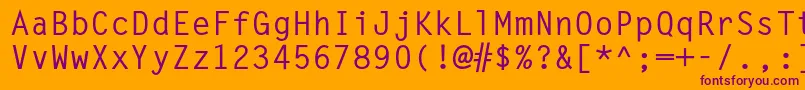 MetronomcBold-Schriftart – Violette Schriften auf orangefarbenem Hintergrund