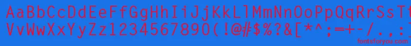 MetronomcBold Font – Red Fonts on Blue Background