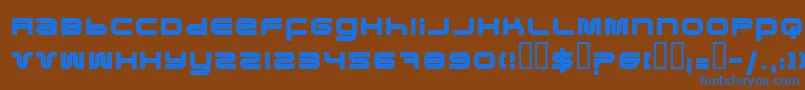 Шрифт PfukBold – синие шрифты на коричневом фоне