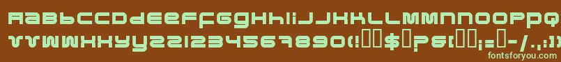PfukBold-fontti – vihreät fontit ruskealla taustalla