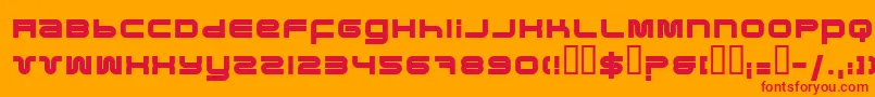 フォントPfukBold – オレンジの背景に赤い文字