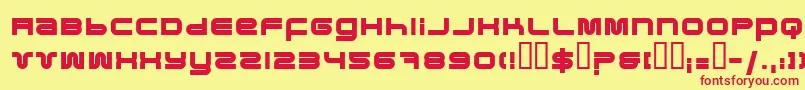PfukBold-fontti – punaiset fontit keltaisella taustalla