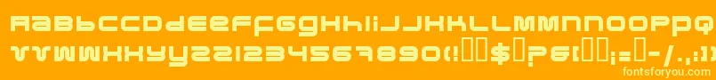 PfukBold-Schriftart – Gelbe Schriften auf orangefarbenem Hintergrund