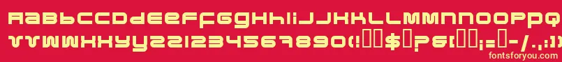 PfukBold Font – Yellow Fonts on Red Background