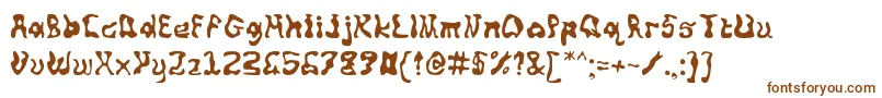 Squiggly-fontti – ruskeat fontit valkoisella taustalla
