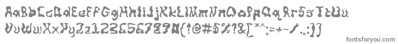 フォントSquiggly – 白い背景に灰色の文字