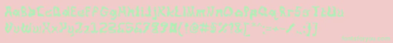 Squiggly Font – Green Fonts on Pink Background