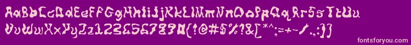 Squiggly Font – Pink Fonts on Purple Background