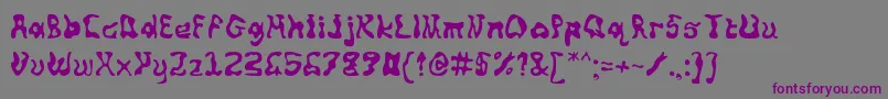 Шрифт Squiggly – фиолетовые шрифты на сером фоне