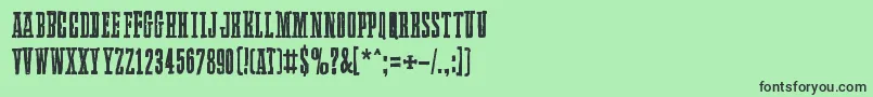 フォントLlamaMad – 緑の背景に黒い文字