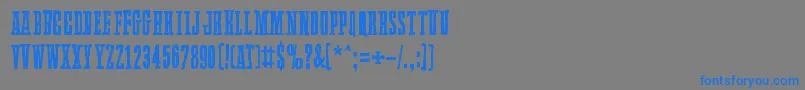 フォントLlamaMad – 灰色の背景に青い文字