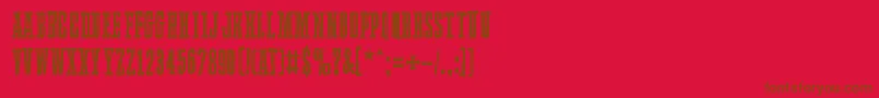 フォントLlamaMad – 赤い背景に茶色の文字