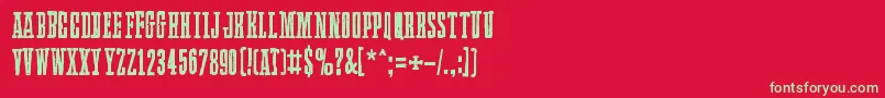 フォントLlamaMad – 赤い背景に緑の文字