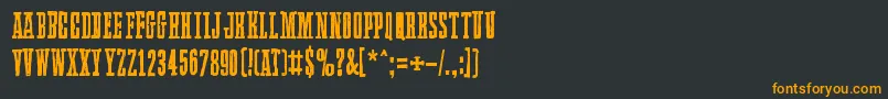 フォントLlamaMad – 黒い背景にオレンジの文字