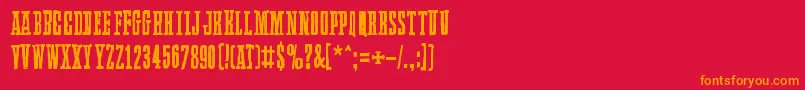 フォントLlamaMad – 赤い背景にオレンジの文字