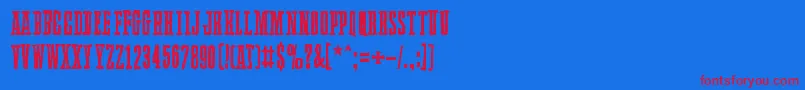 フォントLlamaMad – 赤い文字の青い背景