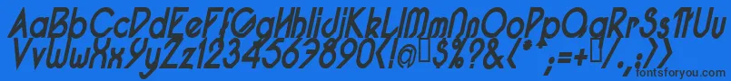 PacotillNarrowBoldItal Font – Black Fonts on Blue Background