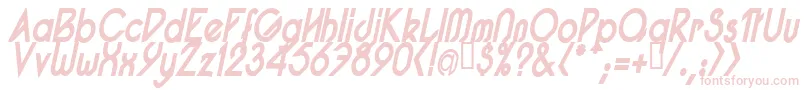 PacotillNarrowBoldItal-Schriftart – Rosa Schriften auf weißem Hintergrund