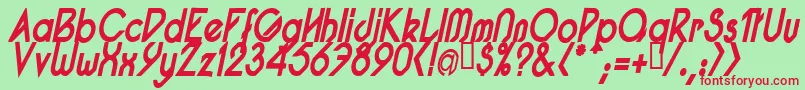 PacotillNarrowBoldItal Font – Red Fonts on Green Background