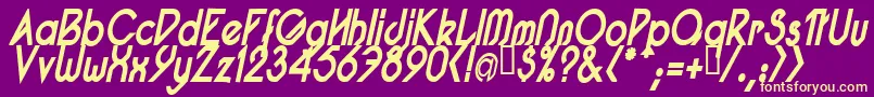 PacotillNarrowBoldItal Font – Yellow Fonts on Purple Background