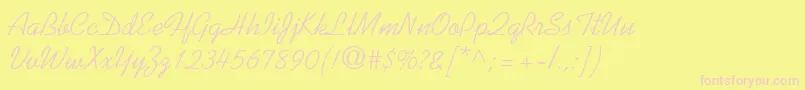 Шрифт KoalanRegular – розовые шрифты на жёлтом фоне