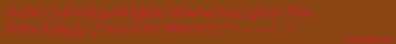 More about KoalanRegular Font KoalanRegular Font – Red Fonts on Brown Background