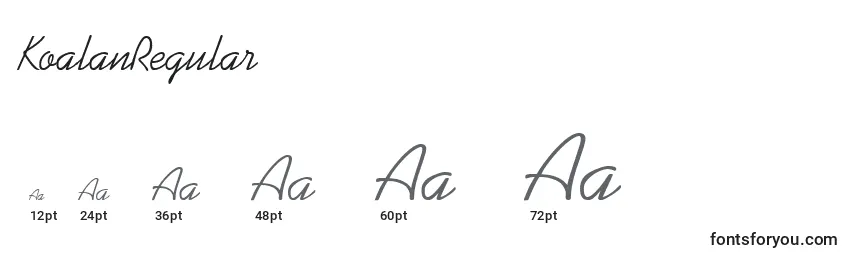 Размеры шрифта KoalanRegular
